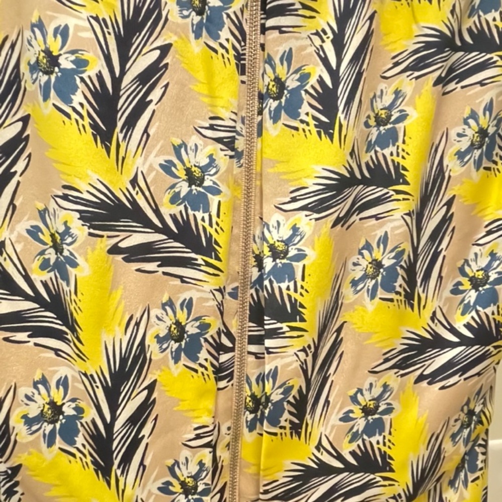 J.Crew Sleeveless Floral Sheath Dress - Yellow - Navy - Size 10 - Picture 10 of 10
